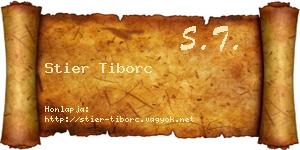Stier Tiborc névjegykártya